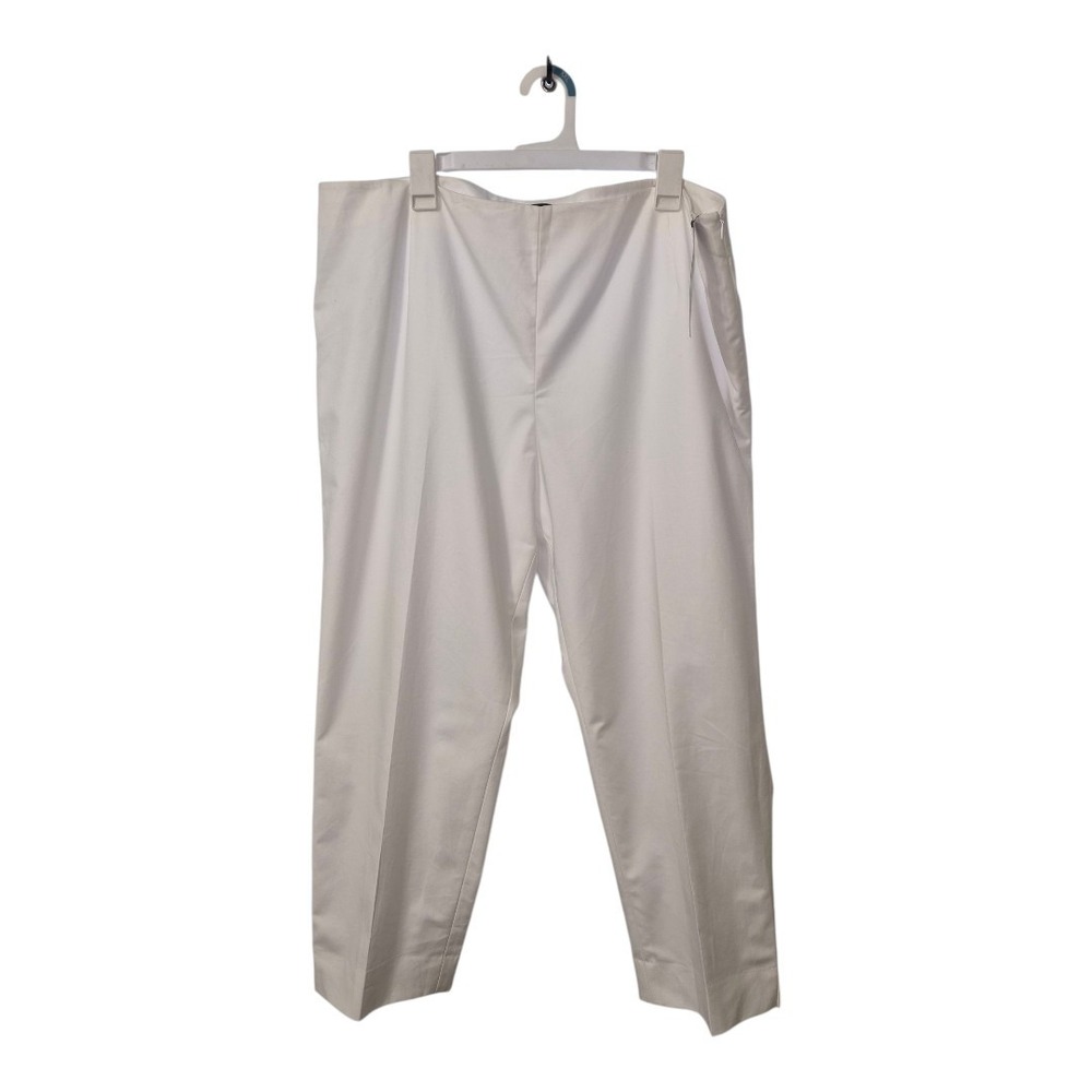 Lafayette 148  Size 18 Cotton Stretch Flat Front Straight Leg Trousers Pants New